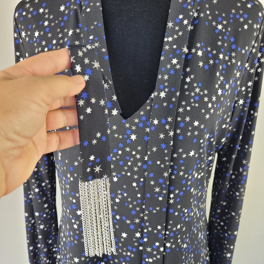 ✅ MICHAEL Michael Kors Womens Plus Metallic Star Print Party Dress size L - Picture 4 of 14